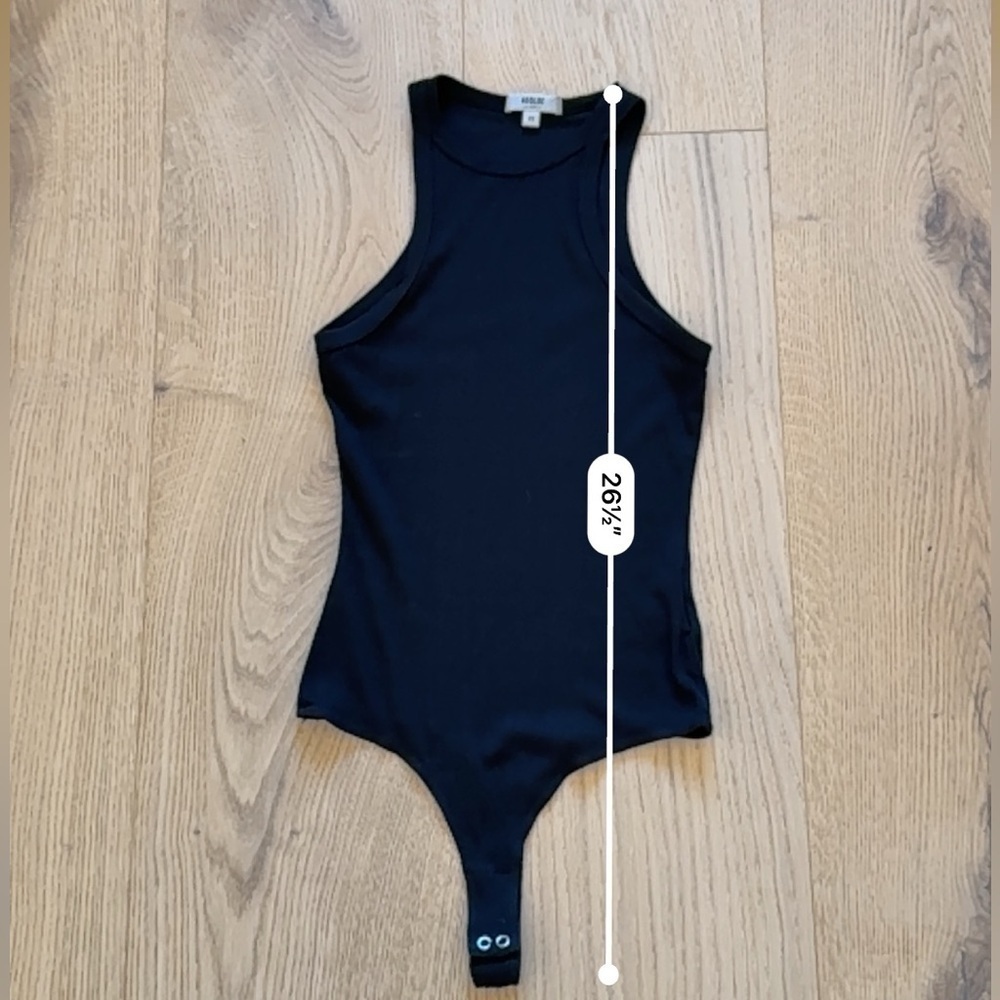 AGOLDE Rianne Ribbed Bodysuit Black Women’s XS High Neck Racerback - Picture 3 of 6